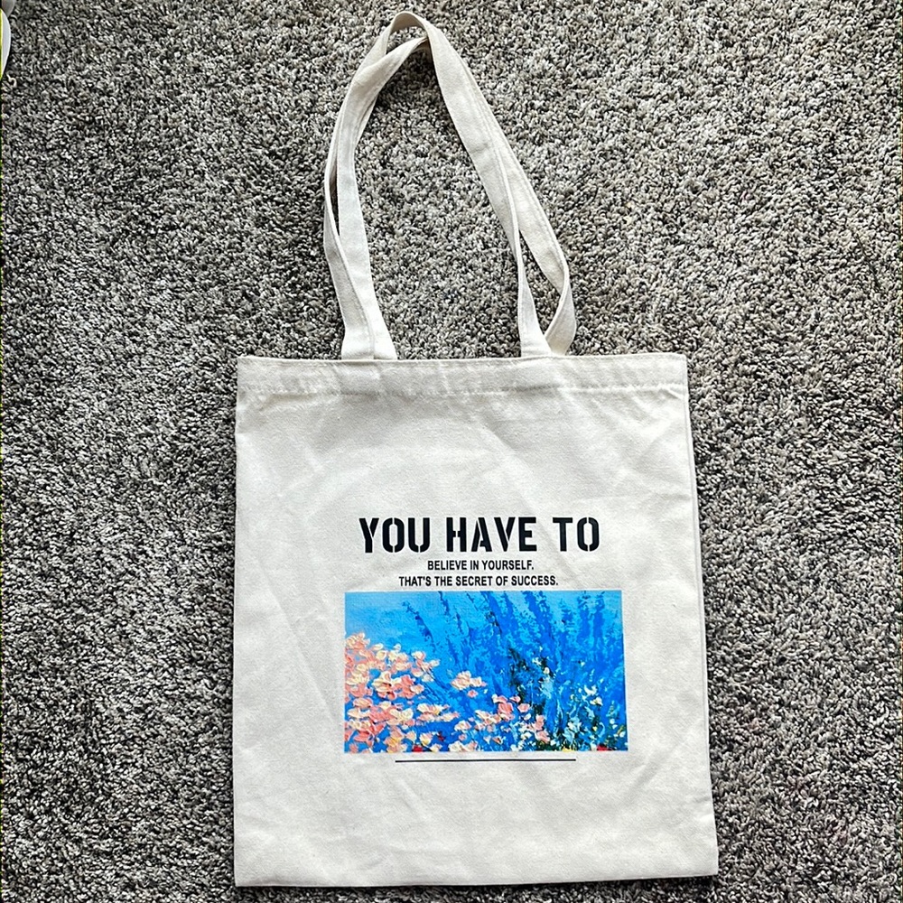 Cute Vinyl Print Tote Bag